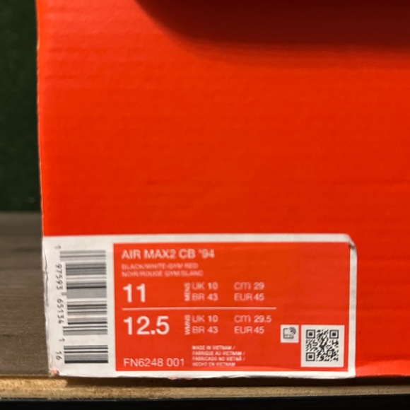 Nike Air Max CB 94 ‘Black Gym Red’ Size 11 - Picture 11 of 11